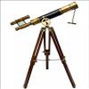 18 inch Nautical Brass Double Barrel Antique Telescope - Maritime Navigation Instrument with Wooden Tripod view 1