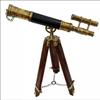 18 inch Nautical Brass Double Barrel Antique Telescope - Maritime Navigation Instrument with Wooden Tripod view 2