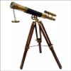 18 inch Nautical Brass Double Barrel Antique Telescope - Maritime Navigation Instrument with Wooden Tripod view 3
