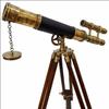 18 inch Nautical Brass Double Barrel Antique Telescope - Maritime Navigation Instrument with Wooden Tripod view 4