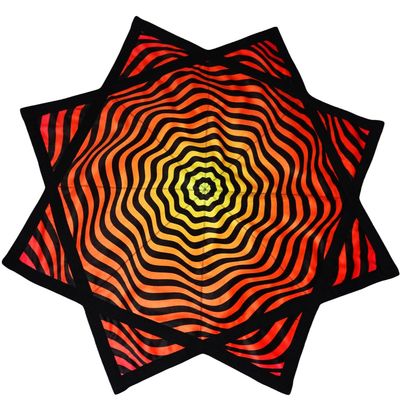 BVCY Flow Star Beginners Easy Spinning Cloth to Rotate Sided Print Double Stitched Flow Toy Fingertip Rotating Flow Toy Dapo Star Orange (Style-10)