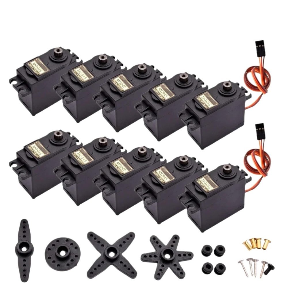 2/4Pcs MG945 Analog Metal Gear Airplane Fixed Wing Servo Motor High Speed Torque 180(Half Metal -180,4PCS)