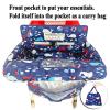 2-in-1 Shopping Cart and High Chair Cover for Baby, Padded Cover, Fold'n Roll Style, Portable with Carry Bag (Blue Whale) view 4