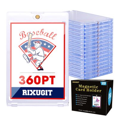 20-Pack Magnetic Card Holders - 360pt Thick Card One Touch Holder, Magnetic Card Case, UV Protection, Fits Trading Cards, Baseball Card, Sports,Gaming & Collectible Cards, Durable Secure Storage 