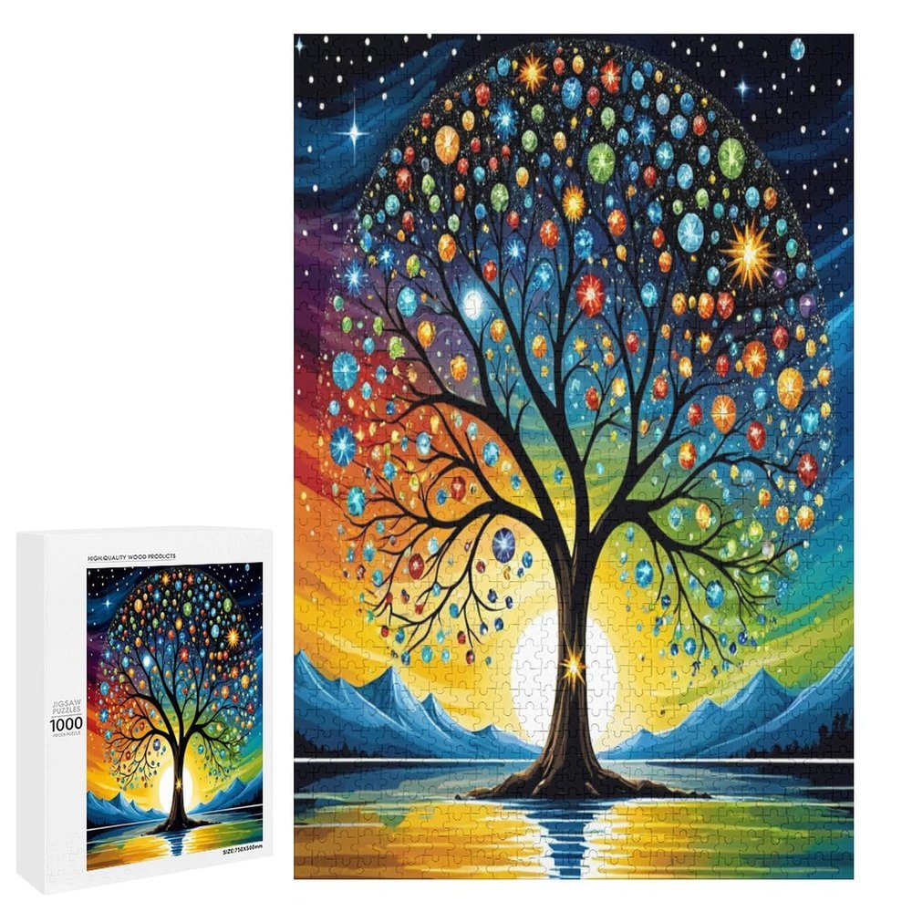 1000 Piece Jigsaw Puzzle Tree Star for Beginners Learning Puzzle Puzzle The Best Jigsaw Puzzle Game for Interactive Emotions Christmas