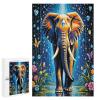 1000 Picec Adult and Youth Surrealist Art Puzzles Colorful Animal Elephant Fun and Challenging Elephant Themed Puzzles Great Gift for Family and Friends Dimensions view 1