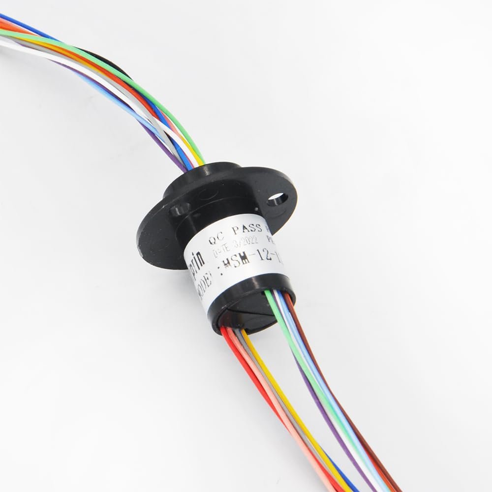 2/4//6/8/12/18 Channel Micro Rotate Slip Ring 2A Diameter 12.5mm for RC Excavator Model DIY PTZ Gimbal Electric Collector Rings(12 Channel)