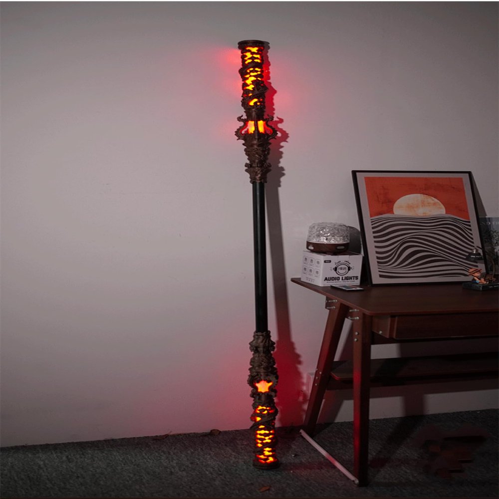 Black Mythical Monkey Shining 16 Colors 6.2-Foot (1.9-Meter) Metal Rod, Durable Metal Rod, Transparent Shining, Christmas and Halloween Collection Gift