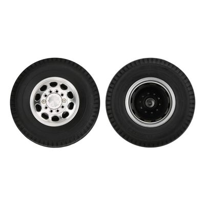 2PCs Front Wheel for Tamiya 1/14 RC Truck Tractor with Aluminum Alloy 10 Hole Wheel Hub