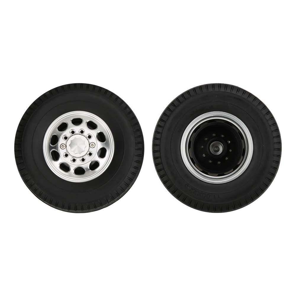 2PCs Front Wheel for Tamiya 1/14 RC Truck Tractor with Aluminum Alloy 10 Hole Wheel Hub