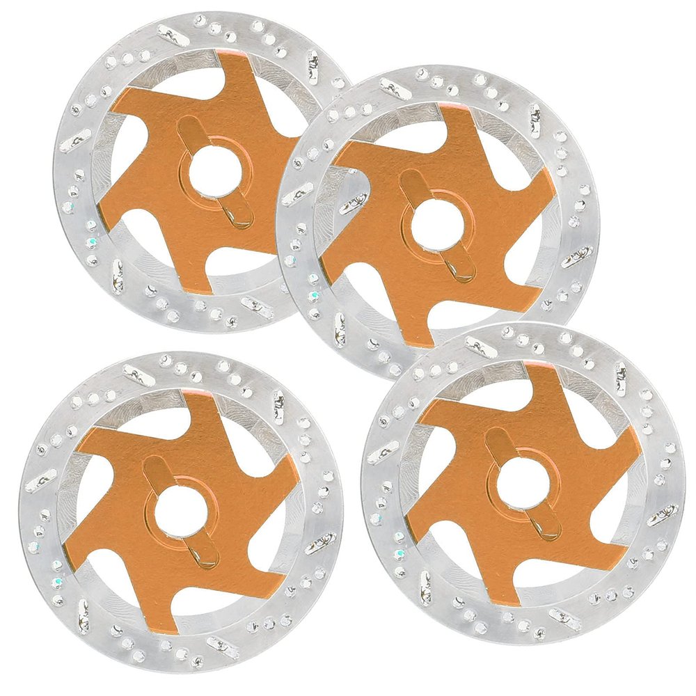 4PCS Universal Aluminum Alloy RC Car Brake Disc Metal Hex Adapter for 1/10 Remote Control Car (Gold)