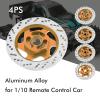 4PCS Universal Aluminum Alloy RC Car Brake Disc Metal Hex Adapter for 1/10 Remote Control Car (Gold) view 3