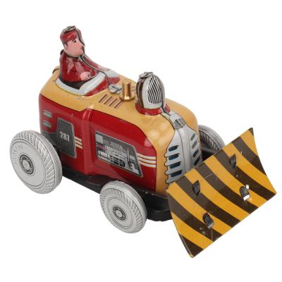 Alomejor Vintage Small Wind Up Pushdozer Toy Tin Retro Nostalgic Kids Home Decoration Built to Last Toy Ideal for Collector Favorite