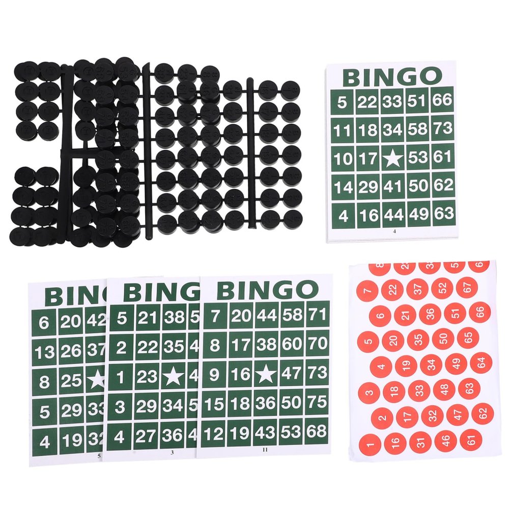 BESTOYARD 1set Bingo Game Number Cards and Number Chess Props for Family Gatherings and Parties Fun Bingo Game Set and School Events