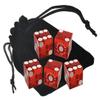 Authentic Las Vegas Casino Dice Craps Stick Sets with Matching Serial Numbers 5-Dice Plus Storage Pouch - Caesar's Palace (Red Polished) view 1
