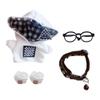 niannyyhouse 10cm-15cm 20cm Plush Doll Clothes Coat Shoes Glasses Necklace Stuffed Toy Dressup (White, 10cm-15cm) view 1
