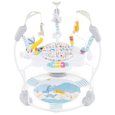 INFANS Baby Activity Center, 3 in 1 Play Center Jumpers and Bouncers with Music, Lights, Interactive Toys, 360Rotating Seat, 3 Adjustable Heights, Exersaucer Learning Toys for Baby 6-12 Months (Blue)