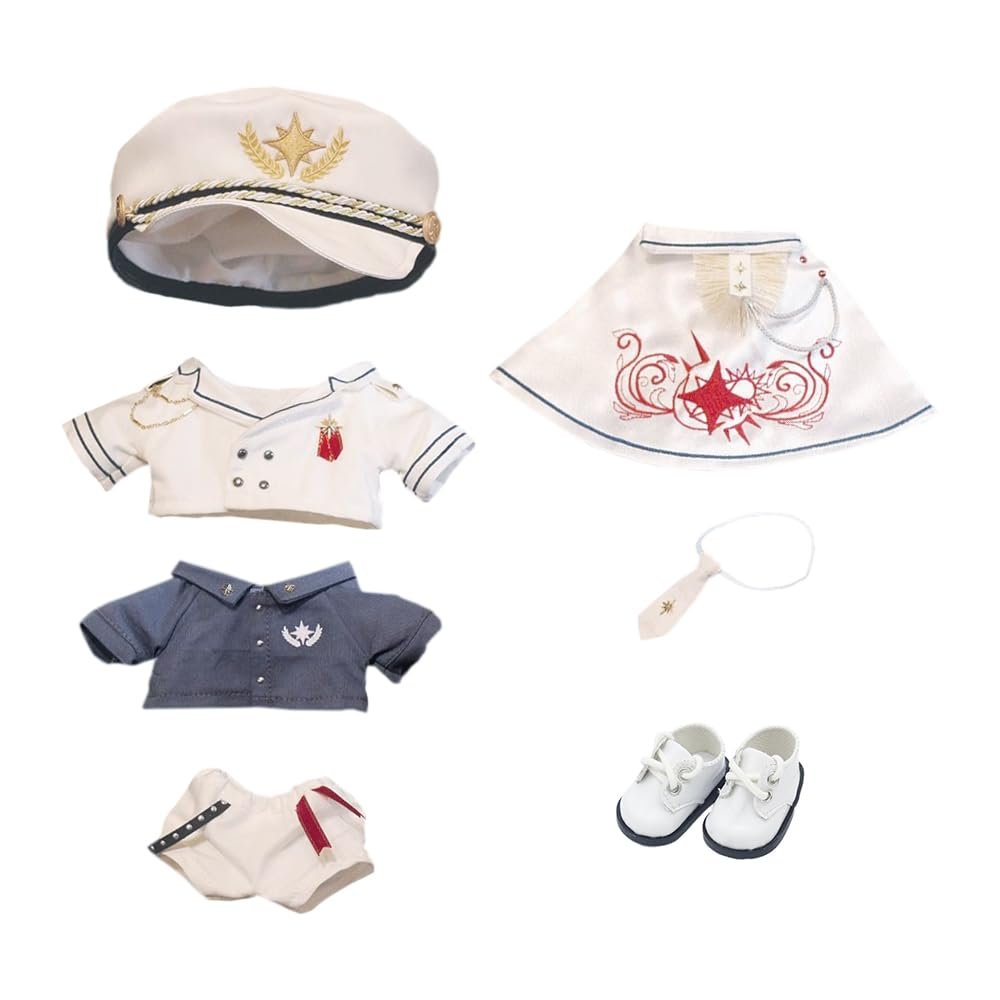 niannyyhouse 20cm Plush Doll Clothes White Police Suit 8in Stuffed Dolls Dressup