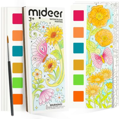 Watercolor Painting Coloring Books, Paint with Water Arts & Crafts Kit for Kids, Pocket Watercolor Paint Bookmarks, Class Activities Art Supplies Party Favors Birthday Gift for Boys and Girls
