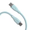 Allone ALG-60WSCCC15SBL 60W Compatible Silicone Cable, Type C to C, 3.9 ft (1.5 m), Sky Blue, 0.4 x 0.2 x 62.8 inches (1.1 x 0.7 x 157 cm), Supports Fast Charging, Includes Band, Easy to Put Together, view 1