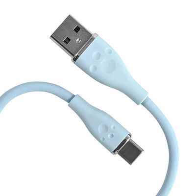 Allone ALG-SCAC02SBL Silicone Cable, Type A to C, 0.7 ft (0.2 m), Sky Blue, 0.6 x 0.3 x 11.4 inches (1.6 x 0.8 x 29 cm), Durable Silicone Material, Easy to Organize, Rich Color, Smooth Removal, Cute,