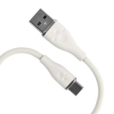 Allone ALG-SCAC20WH Silicone Cable, Type A to C, 6.6 ft (2 m), White, 0.6 x 0.3 x 82.3 inches (1.6 x 0.8 x 209 cm), Durable Silicone Material, Comes with Band, Easy to Organize, Rich Color, Smooth