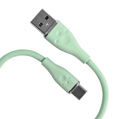 Allone ALG-SCAC01MT Silicone Cable, Type A to C, 3.3 ft (1 m), Mint, 0.6 x 0.3 x 42.9 inches (1.6 x 0.8 x 109 cm), Durable Silicone Material, Comes with Band, Easy to Organize, Rich Color, Smooth
