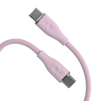 Allone ALG-60WSCCC02PP 60W Compatible Silicone Cable, Type C to C, 0.2 m, Purple, 0.4 x 0.3 x 10.6 inches (1.1 x 0.7 x 27 cm), Supports Fast Charging, Includes Band, Easy to Put Together, Rich Color,