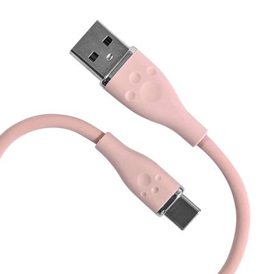 Allone ALG-SCAC20PK Silicone Cable, Type A to C, 6.6 ft (2 m), Pink, 0.6 x 0.3 x 82.3 inches (1.6 x 0.8 x 209 cm), Durable Silicone Material, Comes with Band, Easy to Organize, Rich Color, Smooth