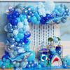 Shark Balloon Arch Kit for Ocean Under the Sea Birthday Party Decorations 153Pcs Blue Balloon Garland Kit with Shark Foil Balloons for Kids Boys Shark Week Ocean Animals Theme Baby Shower Supplies view 1
