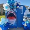 Shark Balloon Arch Kit for Ocean Under the Sea Birthday Party Decorations 153Pcs Blue Balloon Garland Kit with Shark Foil Balloons for Kids Boys Shark Week Ocean Animals Theme Baby Shower Supplies view 4