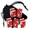 Authentic Las Vegas Casino Dice Craps Stick Sets with Matching Serial Numbers 5-Dice Plus Storage Pouch - The Linq (Red Polished) view 1