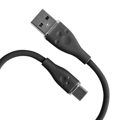 Allone ALG-SCAC20BK Silicone Cable, Type A to C, 6.6 ft (2 m), Black, 0.6 x 0.3 x 82.3 inches (1.6 x 0.8 x 209 cm), Durable Silicone Material, Comes with Band, Easy to Organize, Rich Color, Smooth