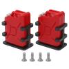 equlup RC Car Fuel Tank, 2pcs 42x34x20mm RC Car Simulated Fuel Tank Mount Mini Oil Can Decoration Accessory for 1/8 1/10 SCX10 RC Crawler Car (Red) view 2