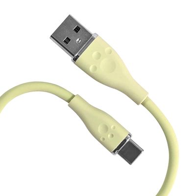 Allone ALG-SCAC02YE Silicone Cable, Type A to C, 0.2 m, Yellow, 0.6 x 0.3 x 11.4 inches (1.6 x 0.8 x 29 cm), Durable Silicone Material, Easy to Organize, Rich Color, Smooth Removal, Cute, Stylish,