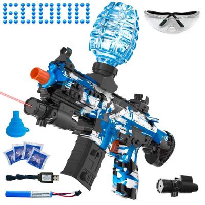 Electric Gel Ball Blaster, High Speed Automatic Splatter Ball Blaster with 60000+ and Goggles, JIFTOK Rechargeable Splatter Ball Toys for Outdoor Activities Shooting Game Party Favors-Blue