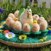 Colingmill 17 Pcs Easter Eggs 2.4" Tall Wooden Laser Engraved Fake Eggs for Craft Easter Hunt Basket Stuffers Fillers Party Supplies(Wood Color) view 3