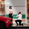 ORIELOAN Photographer Toy Figures, 1/18-1/87 Scale Male Photographer Figurines - Standing & Kneeling Poses, Gray Suit and White Shirt, Painted and Unpainted Options (White - Kneeling - 1/43) view 4