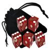 Authentic Las Vegas Casino Dice Craps Stick Sets with Matching Serial Numbers 5-Dice Plus Storage Pouch - Palace Station (Red Frosted) view 1