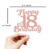 18 Birthday Cake Toppers, 18th birthday decorations,18th Cake Topper for Men,18 Cake Topper For Women, 18th Birthday Cake Topper Eighteen Rose Gold Glitter view 3