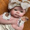 Abenduot 18inch Bettie Girl Open Mouth Lifelike Anatomically Correct Silicone Baby Girl Dolls Real Life Full Solid Silicone Body Newborn Dolls Flexible view 1