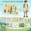 Aurasys Toddler Busy Board - Montessori Busy Book Travel Toys Sensory Board Educational Activity Book for Learning Fine Motor Skills, Gifts for Girls Boys Toddler view 4