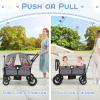 HONEY JOY Wagon Stroller for 2 Kids, 2 Seater Toddler Quad Stroller Wagon, Adjustable Push/Pull Handle Bar, Drop-Down Footwell & Upholstered Seats, Collapsible Kids Wagon with Canopy(Gray) view 3