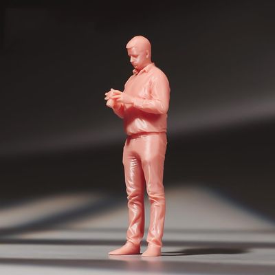 ORIELOAN Photographer Toy Figures, 1/18-1/87 Scale Male Photographer Figurines - Standing & Kneeling Poses, Gray Suit and White Shirt, Painted and Unpainted Options (Uncolored - Standing - 1/64)