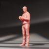 ORIELOAN Photographer Toy Figures, 1/18-1/87 Scale Male Photographer Figurines - Standing & Kneeling Poses, Gray Suit and White Shirt, Painted and Unpainted Options (Uncolored - Standing - 1/64) view 1