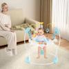 HONEY JOY Baby Bouncer Activity Center, Infant Jumper and Table w/ 360 Rotary Seat, 3 Adjustable Heights, Mat, Music, Lights, Sounds & Developmental Toys, Activity Center for Babies (Light Blue) view 2