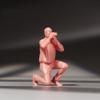 ORIELOAN Photographer Toy Figures, 1/18-1/87 Scale Male Photographer Figurines - Standing & Kneeling Poses, Gray Suit and White Shirt, Painted and Unpainted Options (Uncolored - Kneeling - 1/18) view 1