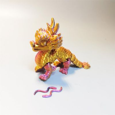 3D Printed Unicorn Ornament 3D Toy Doll Colorful Animal Crafts Ornament Full-Body Joints Movable Ornament Weird Gift for Friends 16*10.5CM (Purple Gold)