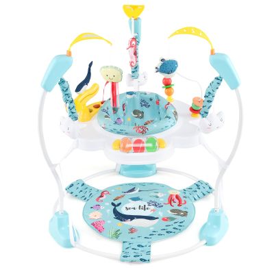 BABY JOY Baby Jumpers and Bouncers, Infant Activity Center with Music Lights Sounds, 360 Rotating Seat and 3 Adjustable Heights, Baby Play and Learning Center for 6-12 Months
