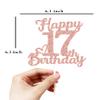 17 Birthday Cake Toppers-Rose Gold Glitter, Happy 17th Cake Topper for Men,17 Cake Topper For Women, 17th birthday decorations,17th Birthday Cake Topper Seventeen view 3